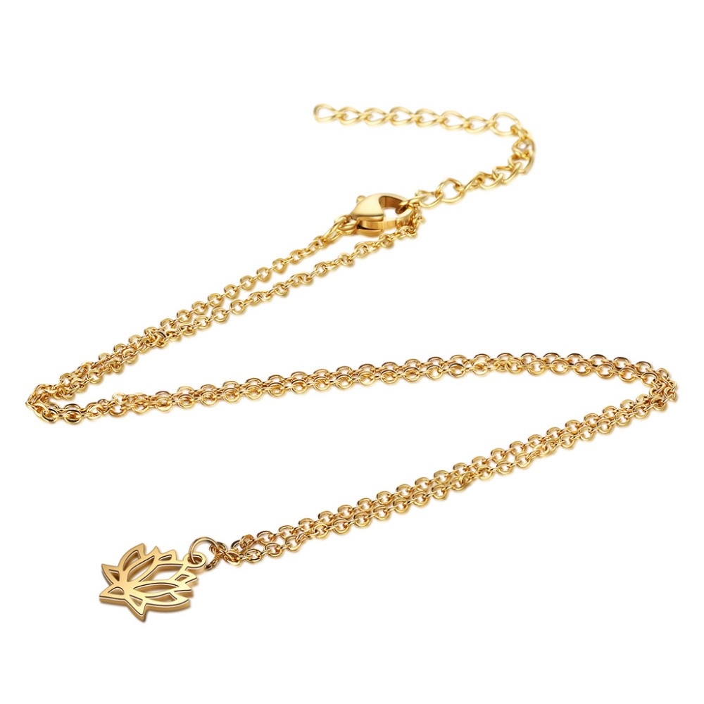 NEW Dainty Lotus Necklace Silver or Gold - Picture 5 of 5